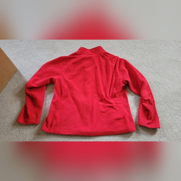 Merona Womens Full Zip Front Fleece Jacket Classic Red Hand Pockets Size large - Picture 6 of 7